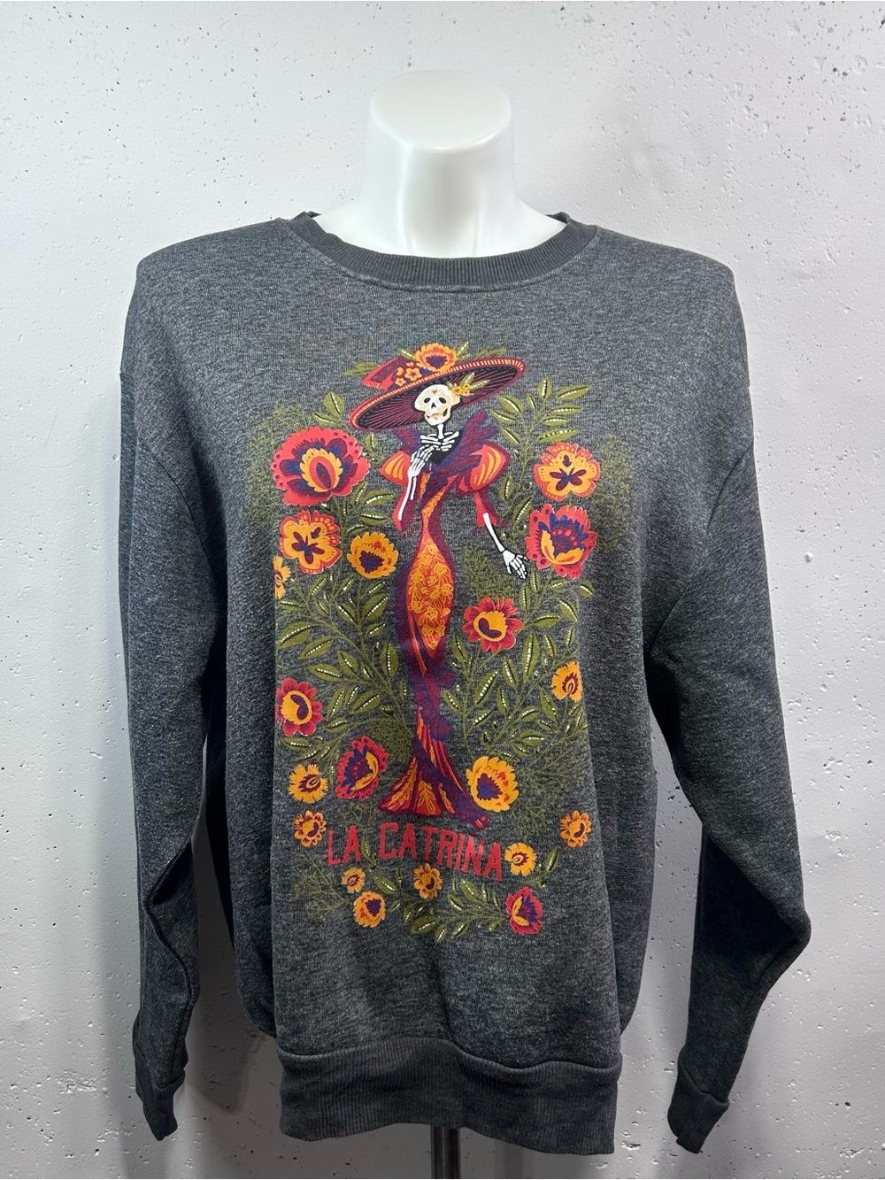 Hasta Siempre Gray La Catrina & El Catrin Crewneck Sweatshirt XXL